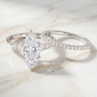 IGI Certified 3 Carat Lab Grown Diamond Marquise Bridal Wedding Ring Set Lab - ( E-VS1 ) - Rosec Jewels
