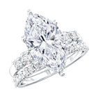 IGI Certified Lab Grown Diamond 4 Carat Marquise Engagement Ring with Wedding Band Lab - ( E-VS1 ) - Rosec Jewels
