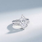 IGI Certified Lab Grown Diamond 4 Carat Marquise Engagement Ring with Wedding Band Lab - ( E-VS1 ) - Rosec Jewels