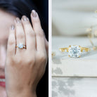 Rosec Jewels-3 Carat IGI Certified Lab Grown Diamond Cushion Cut Engagement Ring for Women