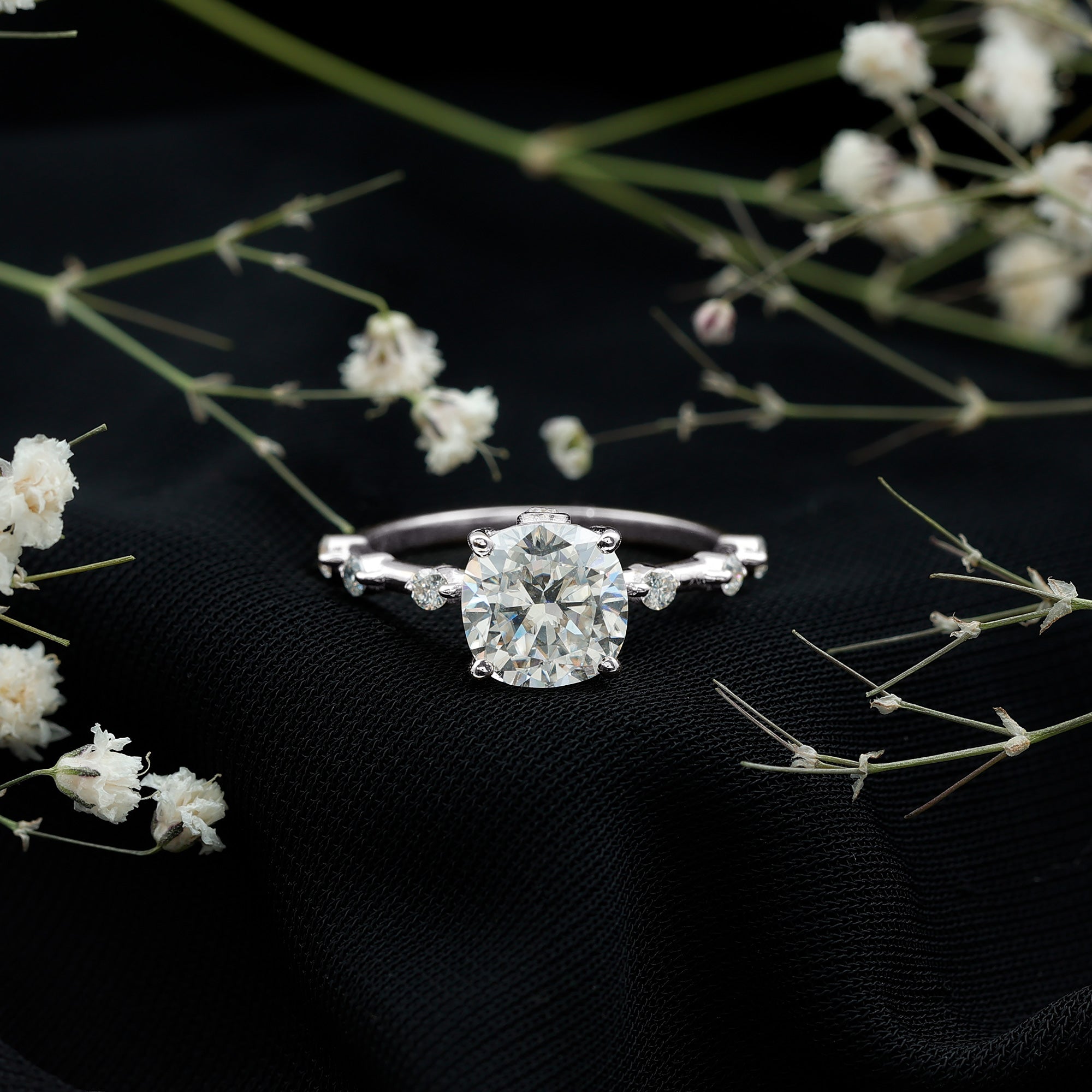 Rosec Jewels-Cushion Cut 2 Carat Lab Grown Diamond Solitaire Engagement Ring with IGI Certificate