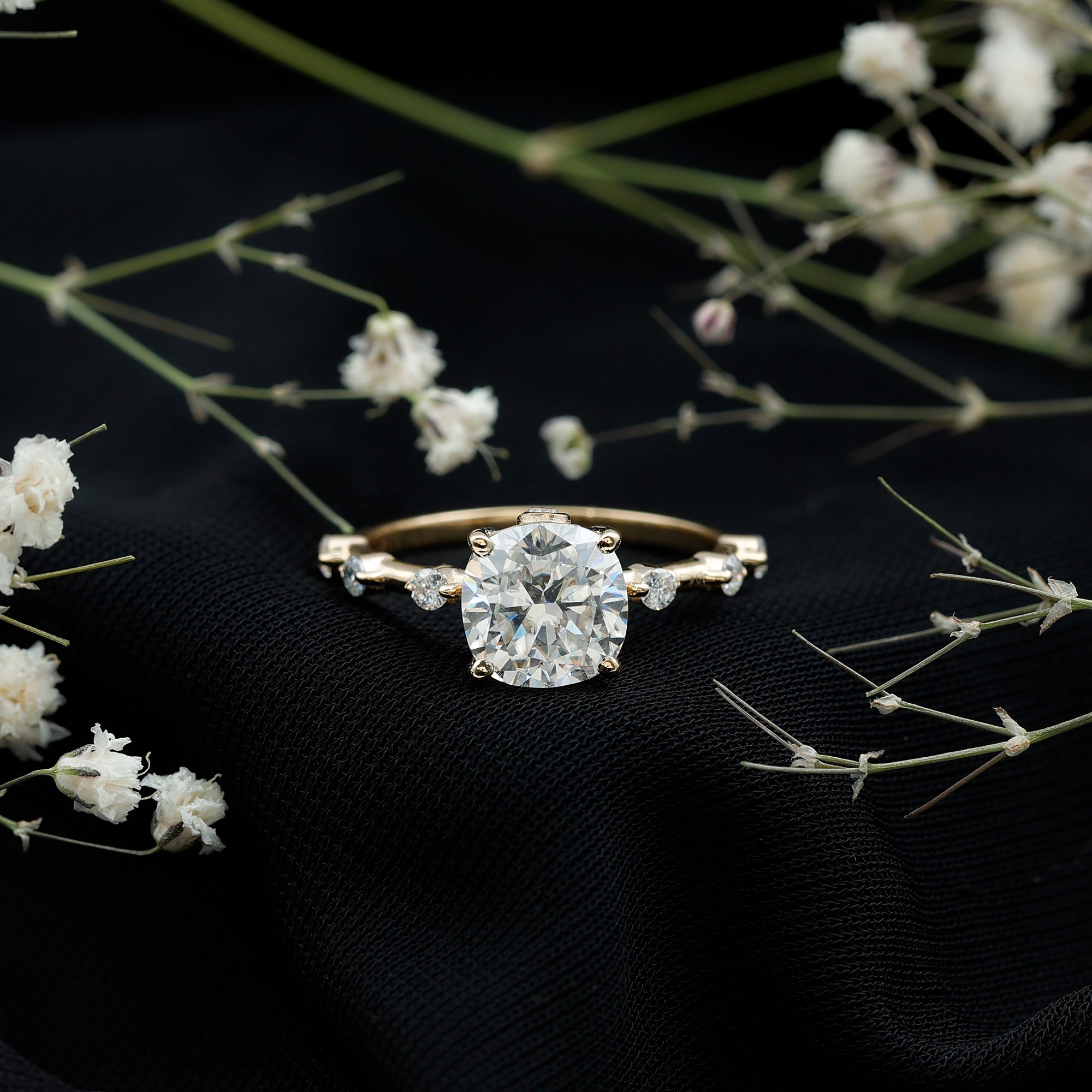 Rosec Jewels-Cushion Cut 2 Carat Lab Grown Diamond Solitaire Engagement Ring with IGI Certificate