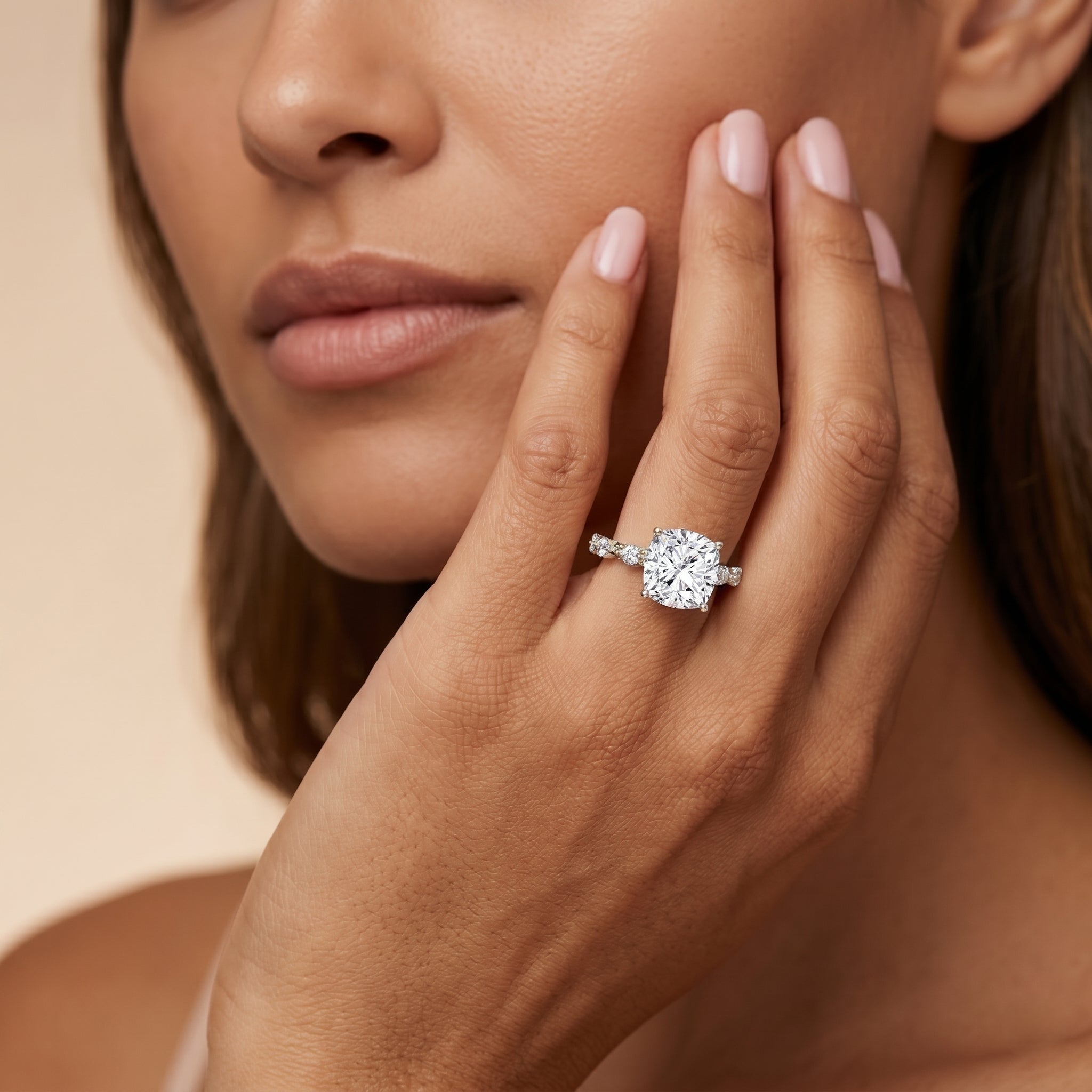 Lab Grown 4 Carat Round Diamond Solitaire Engagement Ring with IGI Certificate Lab - ( E-VS1 ) - Rosec Jewels