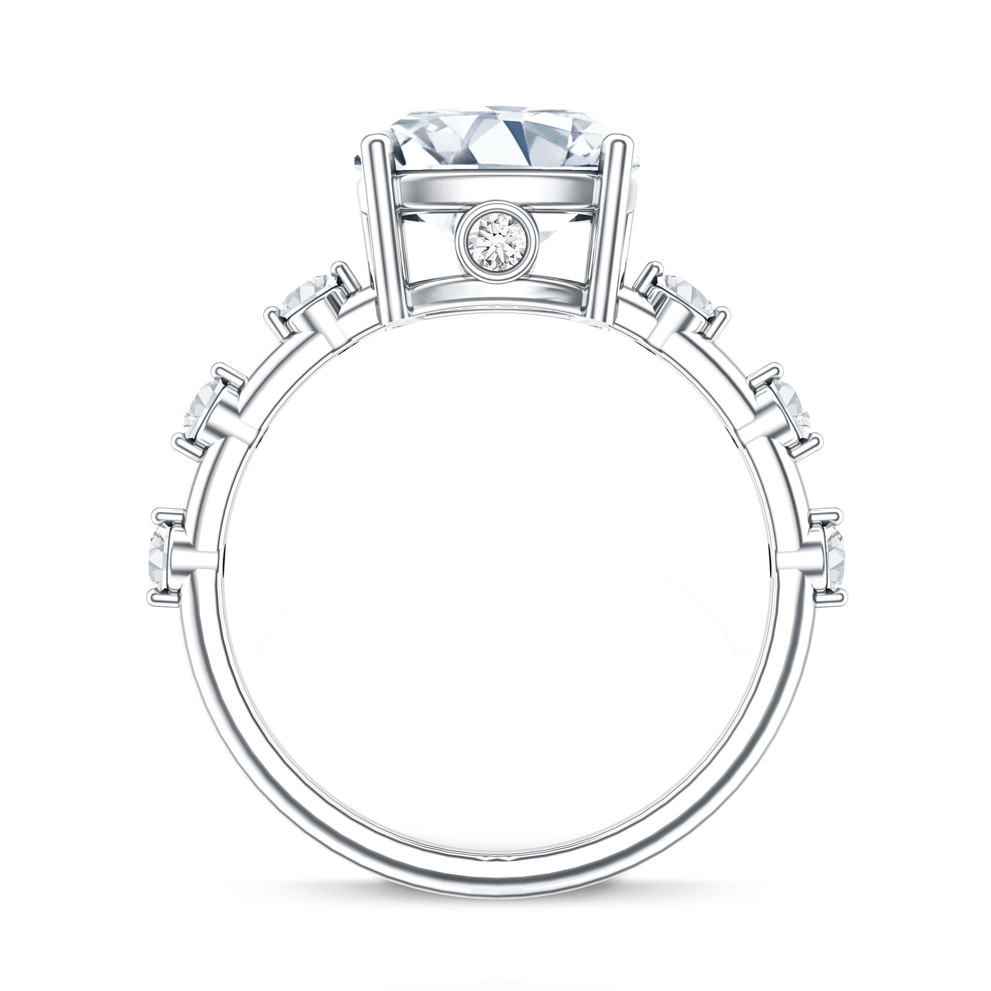 Rosec Jewels-Lab Grown 4 Carat Round Diamond Solitaire Engagement Ring with IGI Certificate