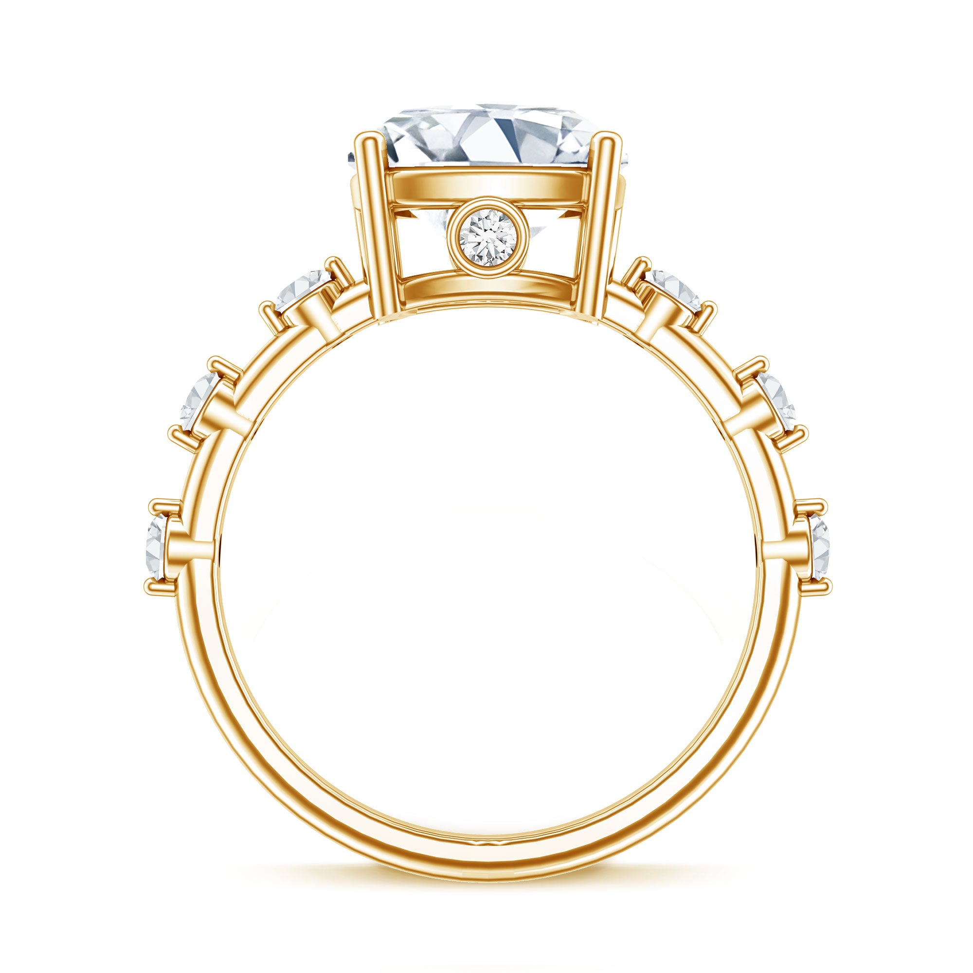 Rosec Jewels-Lab Grown 4 Carat Round Diamond Solitaire Engagement Ring with IGI Certificate