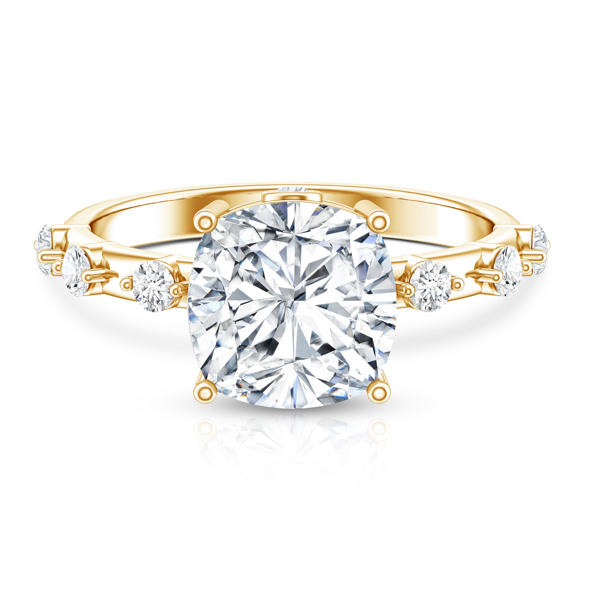 Rosec Jewels-Lab Grown 4 Carat Round Diamond Solitaire Engagement Ring with IGI Certificate
