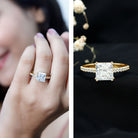 Rosec Jewels-IGI Verified Lab Grown Diamond 3 Carat Princess Cut Engagement Ring