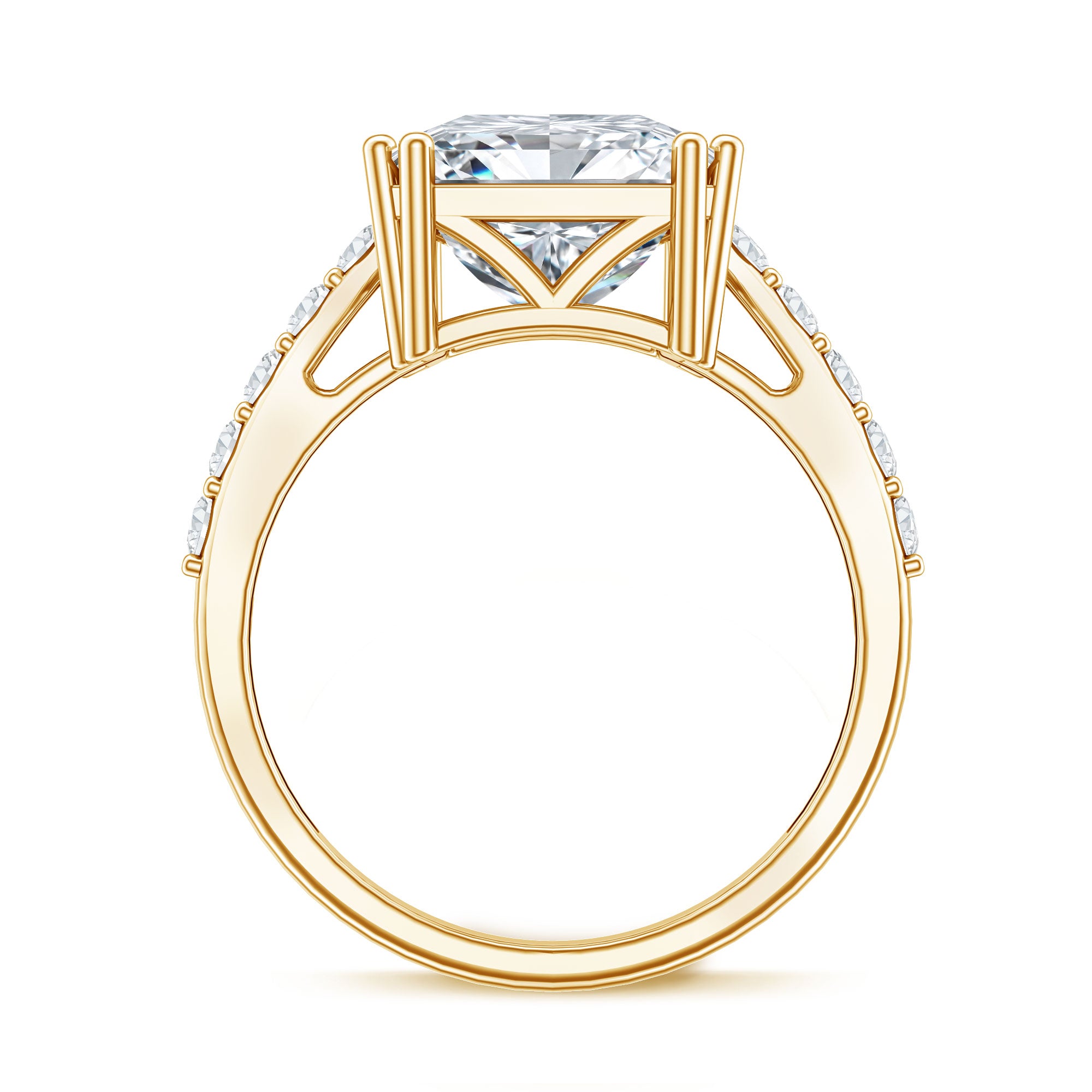 Rosec Jewels-IGI Certified 4 Carat Princess Cut Lab Grown Diamond Solitaire Engagement Ring