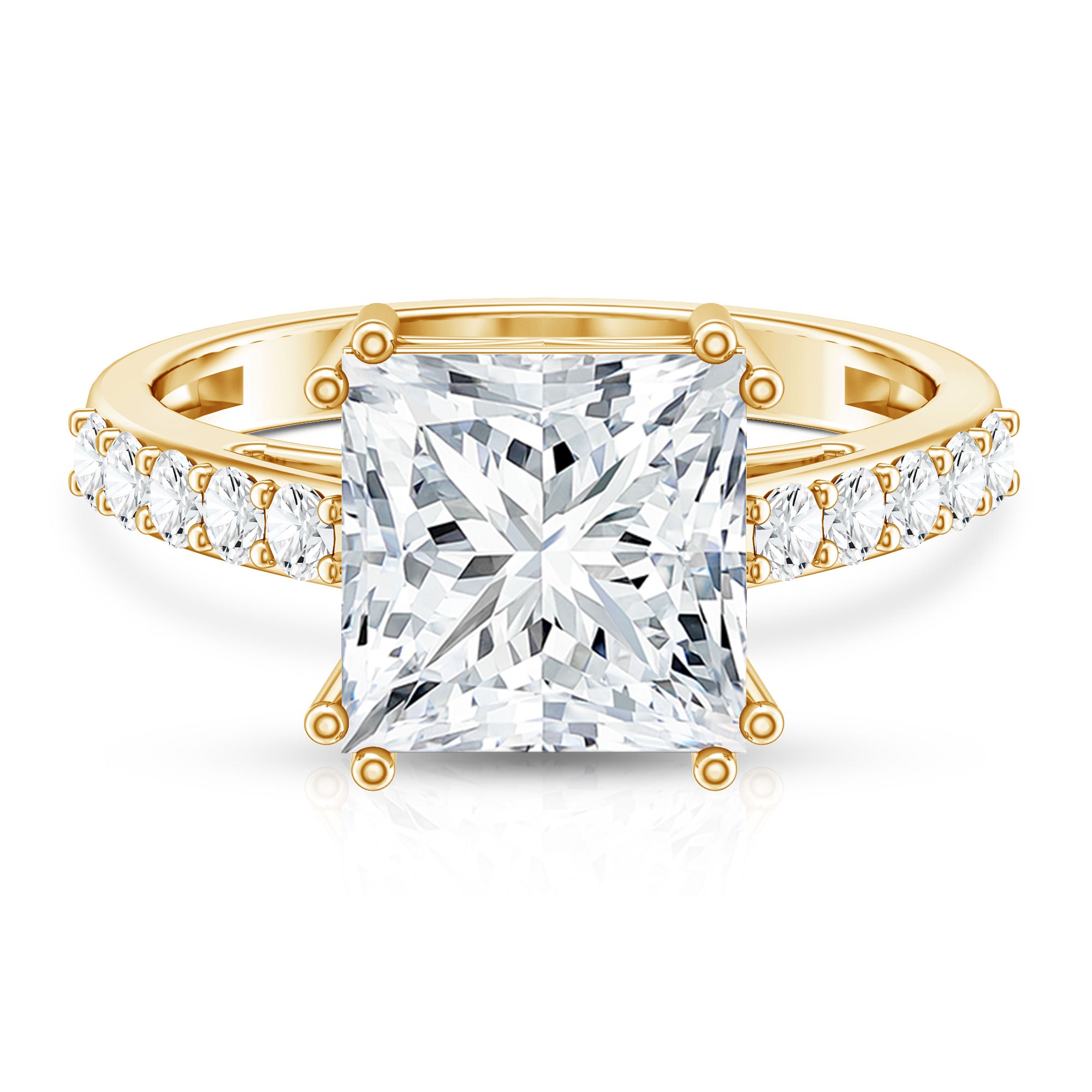 Rosec Jewels-IGI Certified 4 Carat Princess Cut Lab Grown Diamond Solitaire Engagement Ring