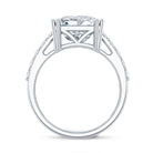 IGI Certified Princess Cut Lab Grown Diamond 5 Carat Engagement Ring with Side Stones Lab - ( E-VS1 ) - Rosec Jewels