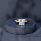 IGI Certified Princess Cut Lab Grown Diamond 5 Carat Engagement Ring with Side Stones Lab - ( E-VS1 ) - Rosec Jewels