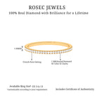 Minimalist Diamond Stackable Half Eternity Ring in French Pave Setting Diamond - ( HI-SI ) - Color and Clarity - Rosec Jewels
