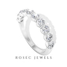 Rosec Jewels-Natural Diamond Half Eternity Ring in Bar Setting