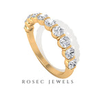 Rosec Jewels-Natural Diamond Half Eternity Ring in Bar Setting
