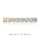 Rosec Jewels-Natural Diamond Half Eternity Ring in Bar Setting