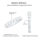 Rosec Jewels-Oval Shaped Cubic Zirconia Half Eternity Band Ring with Certificate