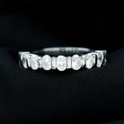 Rosec Jewels-Oval Shaped Cubic Zirconia Half Eternity Band Ring with Certificate