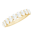 Rosec Jewels-Oval Shaped Cubic Zirconia Half Eternity Band Ring with Certificate