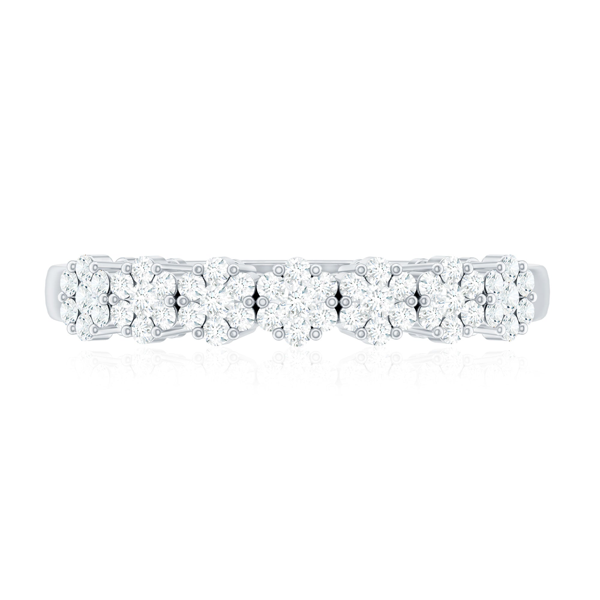 Certified Diamond Cluster Anniversary Ring Natural - ( HI-SI ) - Rosec Jewels