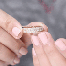 Designer Cubic Zirconia Semi Eternity Band Ring AAAA - Rosec Jewels