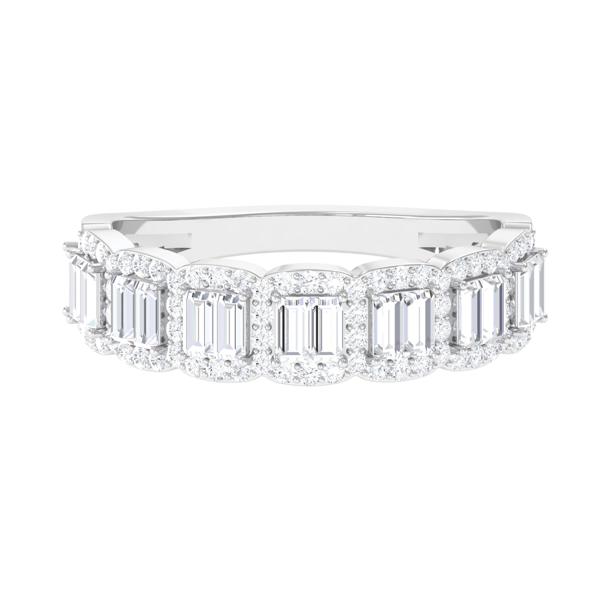 Designer Cubic Zirconia Semi Eternity Band Ring AAAA - Rosec Jewels