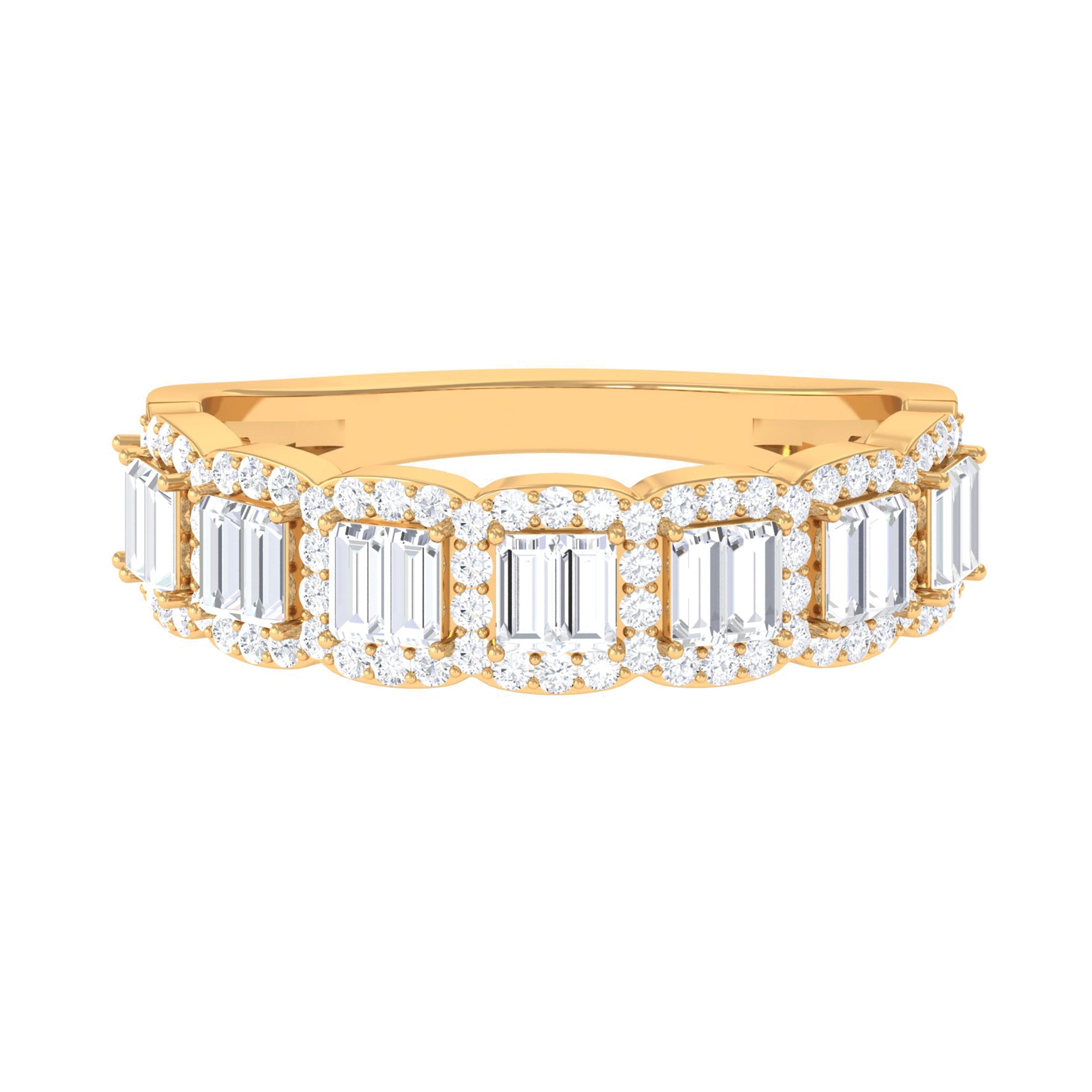 Designer Cubic Zirconia Semi Eternity Band Ring AAAA - Rosec Jewels
