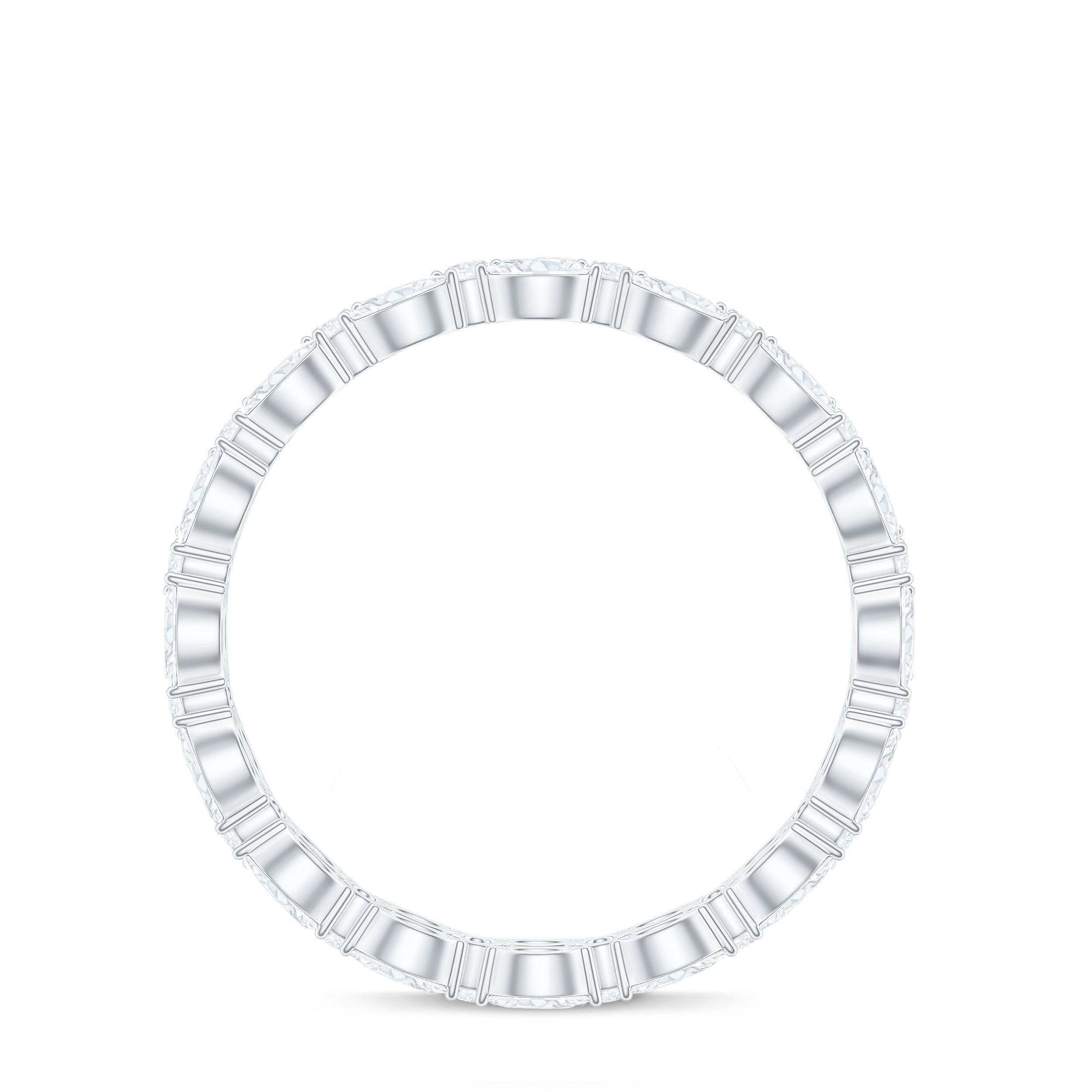 1.25 CT Marquise and Round Cut Zircon Full Eternity Ring AAAA - Rosec Jewels