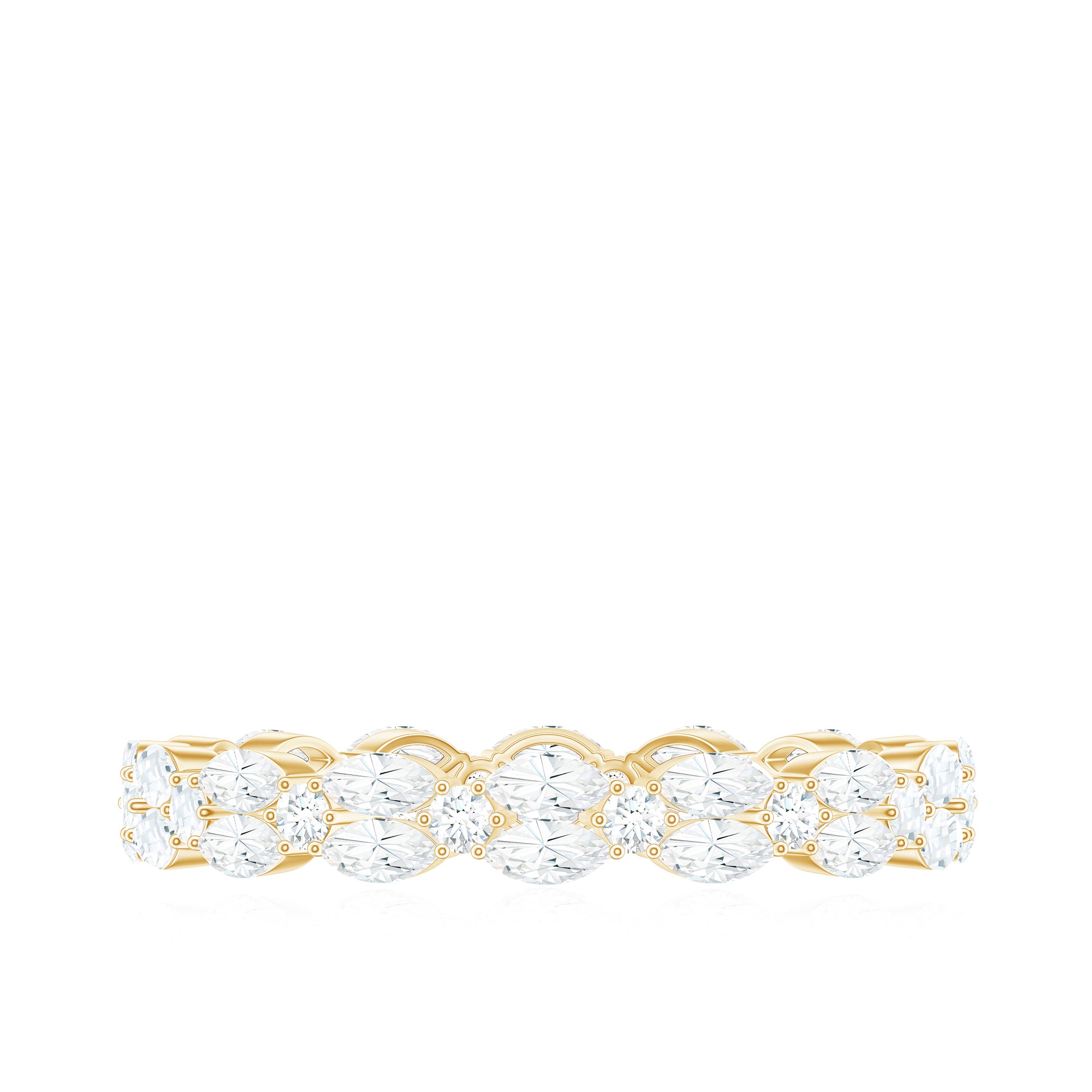 1.25 CT Marquise and Round Cut Zircon Full Eternity Ring AAAA - Rosec Jewels