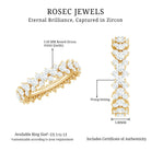 3.5 CT Zircon Cluster Eternity Ring in Prong Setting AAAA - Rosec Jewels