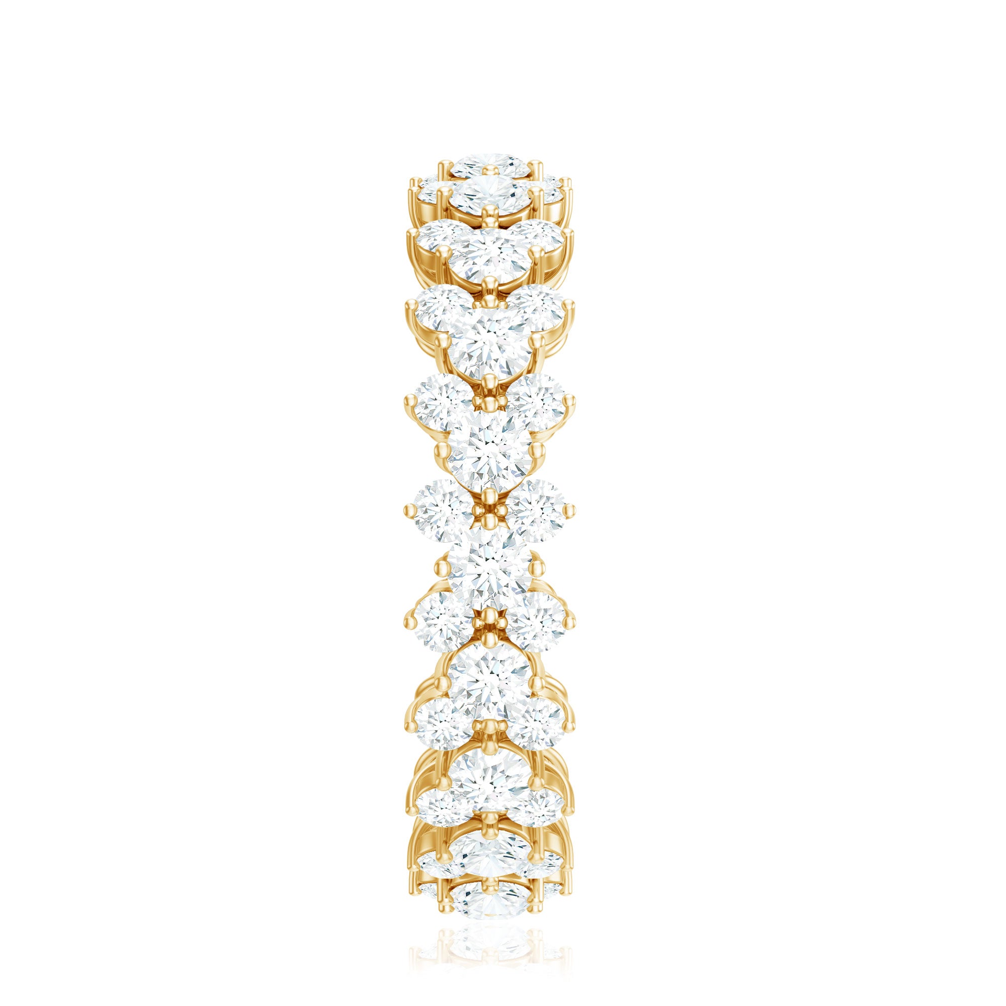 3.5 CT Zircon Cluster Eternity Ring in Prong Setting AAAA - Rosec Jewels