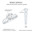 7 MM Solitaire Moissanite Engagement Ring with Filigree Band D-VS1 - Rosec Jewels