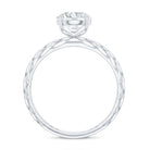 7 MM Solitaire Moissanite Engagement Ring with Filigree Band D-VS1 - Rosec Jewels