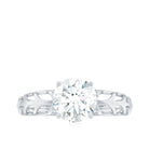 7 MM Solitaire Moissanite Engagement Ring with Filigree Band D-VS1 - Rosec Jewels