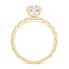 7 MM Solitaire Moissanite Engagement Ring with Filigree Band D-VS1 - Rosec Jewels