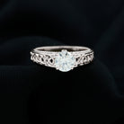 1.50 CT Vintage Inspired Solitaire Moissanite Celtic Ring in Gold Moissanite - ( D-VS1 ) - Color and Clarity - Rosec Jewels