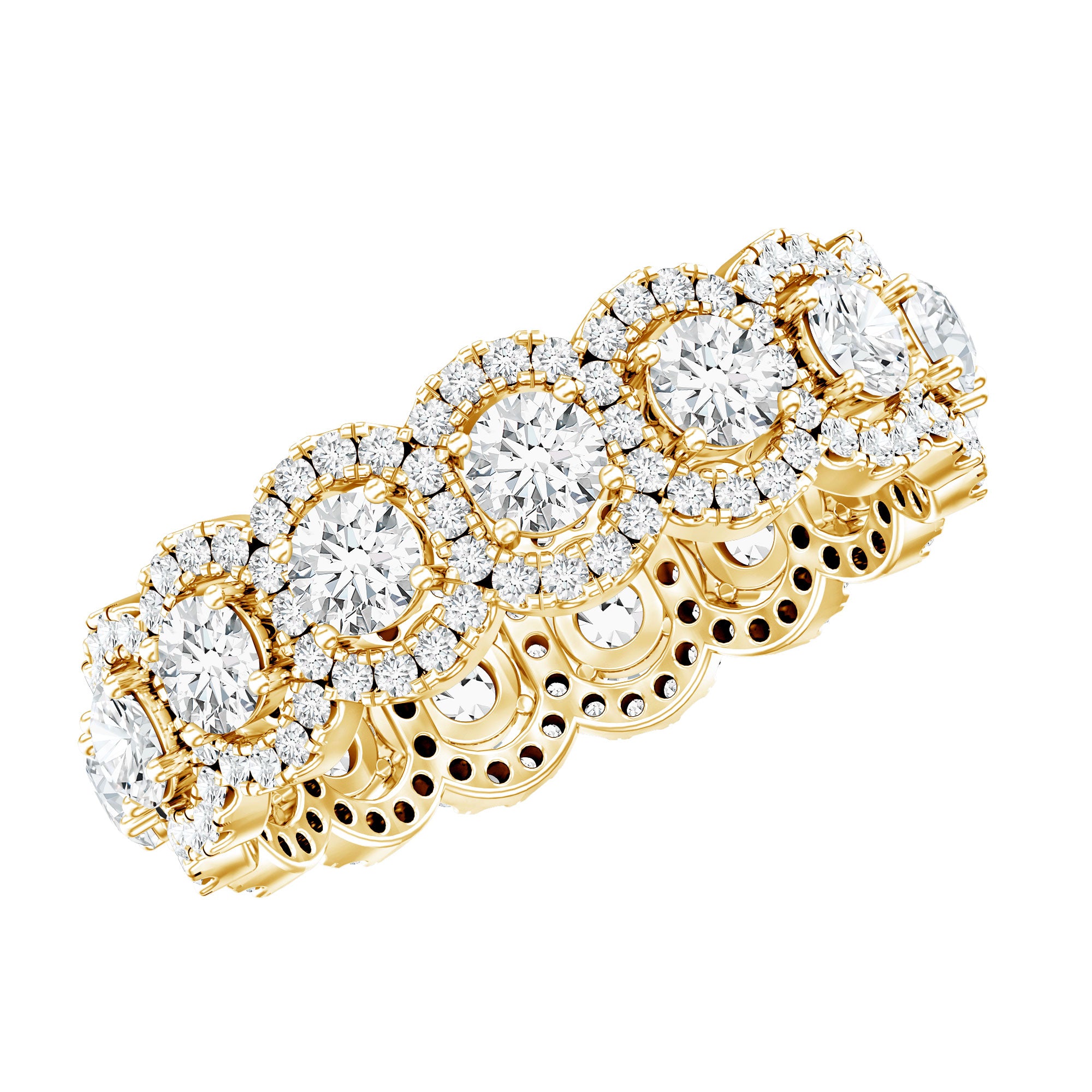 Certified Moissanite Statement Wedding Band for Women D-VS1 - Rosec Jewels