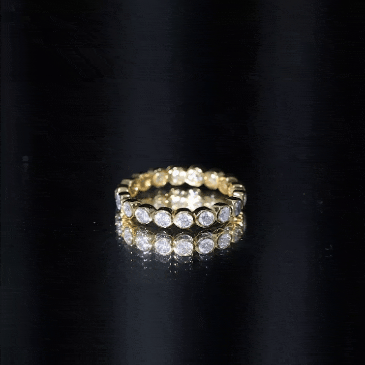 Certified Bezel Set Moissanite Full Eternity Band Ring For Women D-VS1 - Rosec Jewels