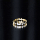 Bezel Set Moissanite Eternity Ring in Yellow Plated Silver D-VS1 14K Yellow Gold Plated Silver - Rosec Jewels