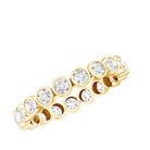 Bezel Set Moissanite Eternity Ring in Yellow Plated Silver D-VS1 14K Yellow Gold Plated Silver - Rosec Jewels