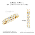 Bezel Set Moissanite Eternity Ring in Yellow Plated Silver D-VS1 14K Yellow Gold Plated Silver - Rosec Jewels