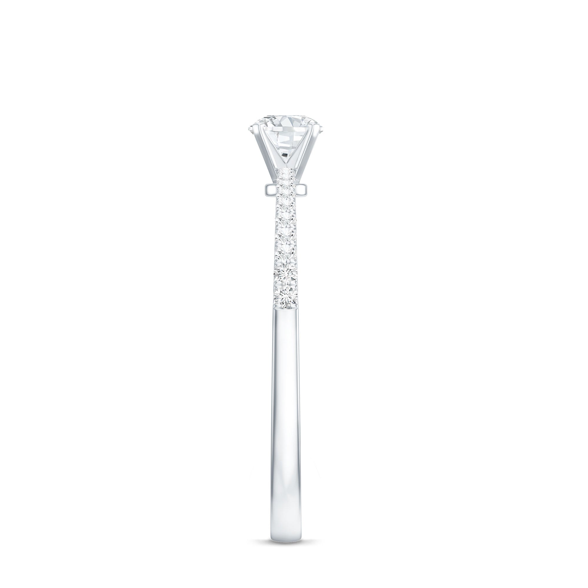 Certified 5 MM Round Moissanite Solitaire Promise Ring D-VS1 - Rosec Jewels