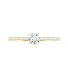 Certified 5 MM Round Moissanite Solitaire Promise Ring D-VS1 - Rosec Jewels
