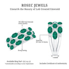 Rosec Jewels-Oval Cut Lab Grown Emerald Statement Wedding Band with Diamond