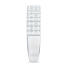 Three Row Moissanite Half Eternity Band Ring D-VS1 - Rosec Jewels