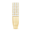 Three Row Moissanite Half Eternity Band Ring D-VS1 - Rosec Jewels