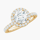 Classic Moissanite Halo Engagement Ring for Women D-VS1 - Rosec Jewels