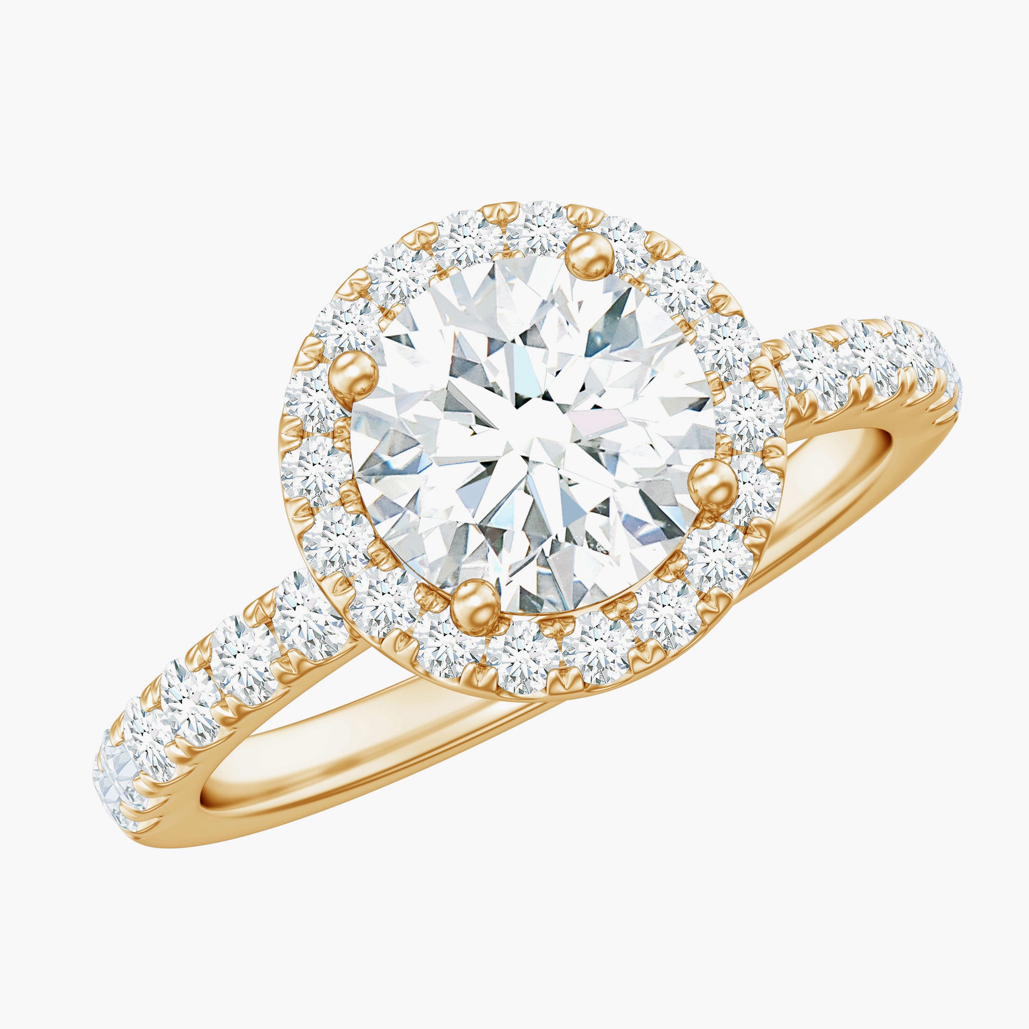 Classic Moissanite Halo Engagement Ring for Women D-VS1 - Rosec Jewels