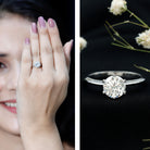 Brilliant Cut Solitaire Moissanite 2 CT Engagement Ring with Certificate D-VS1 - Rosec Jewels