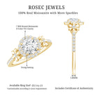 Certified 1 Carat Moissanite Floral Engagement Ring for Women D-VS1 - Rosec Jewels