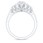 Moissanite Halo Engagement Ring for Her with Certificate D-VS1 - Rosec Jewels